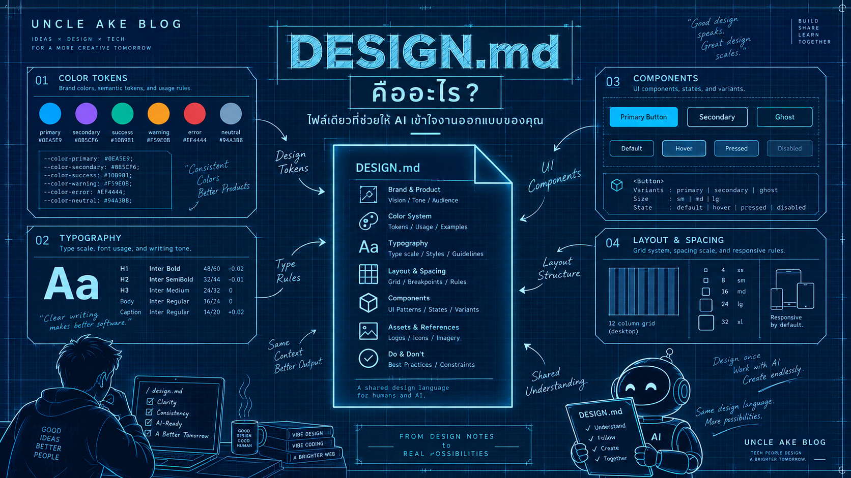 ภาพประกอบ DESIGN.md คืออะไร? ใช้อย่างไรตอน Vibe Design และ Vibe Coding
