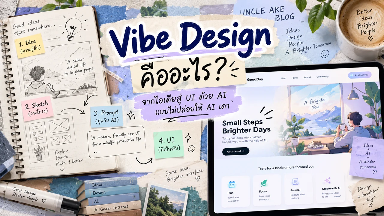 ภาพประกอบ Vibe Design คืออะไร? จากไอเดียสู่ UI ด้วย AI แบบไม่ปล่อยให้ AI เดา
